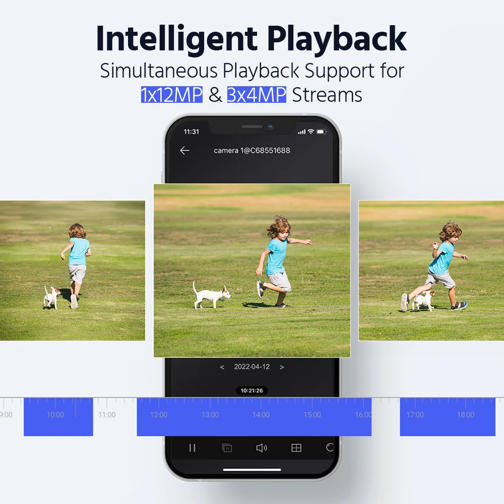32 Channel NVR with AI Human and Vehicle Detection up to 32TB Storage H265+ 12MP Camera Support