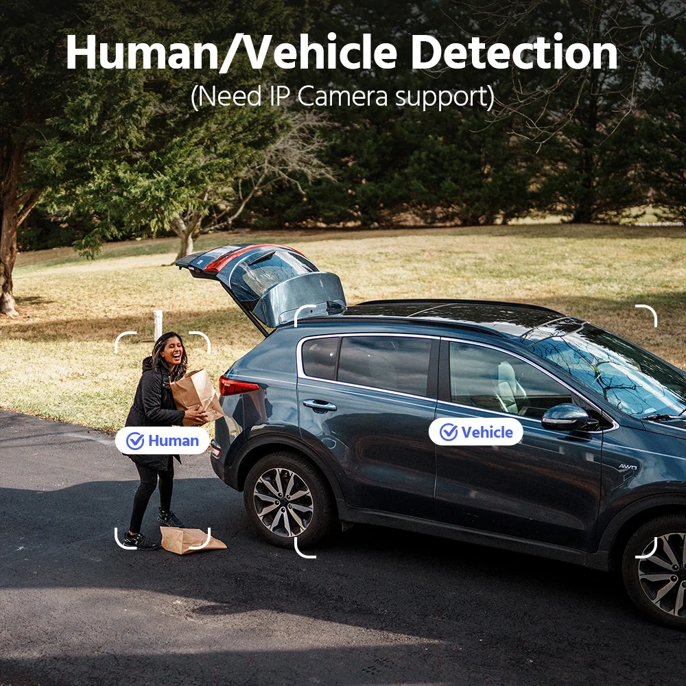 32 Channel NVR with AI Human and Vehicle Detection up to 32TB Storage H265+ 12MP Camera Support